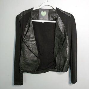 Kendall & Kylie moto jacket faux leather detail S
